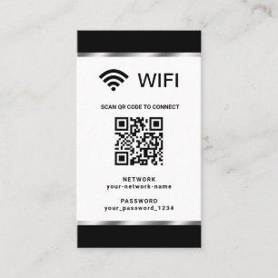 Personalized QR Code Wifi Network and Password Business Card