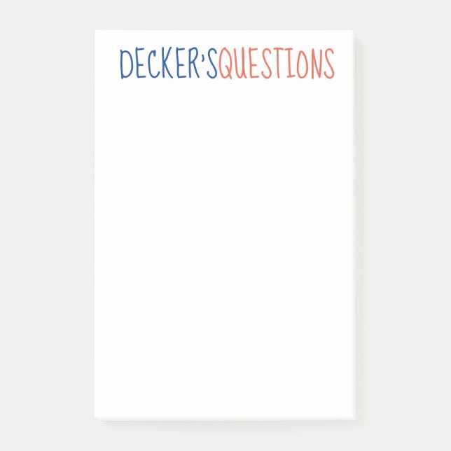 PERSONALIZED QUESTION notes (Front)