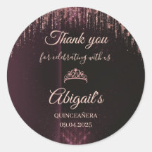 Personalized Quinceañera Stickers | Custom Name & 