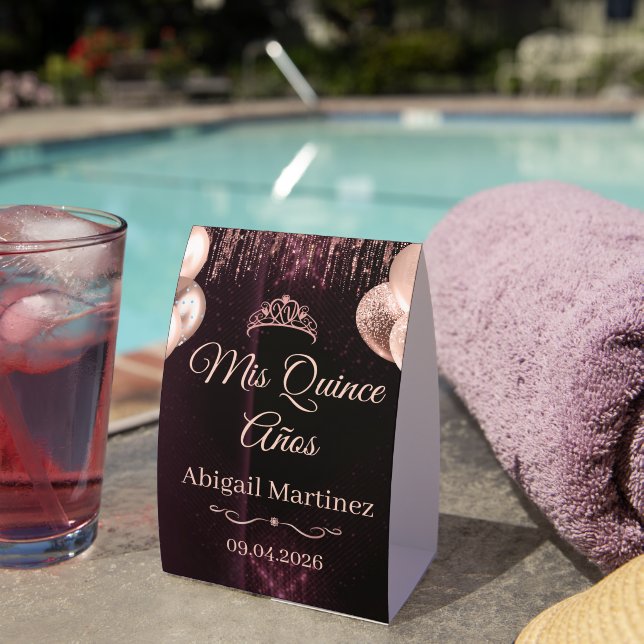 Personalized Quinceañera Tent Card | Mis Quince (Insitu(On Table))