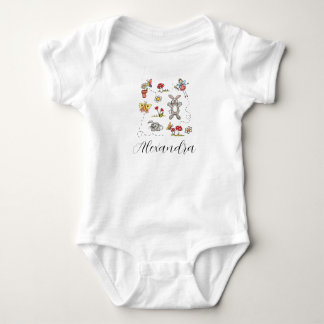 Personalized Rabbits, Butterflies, Flowers & Fairy Baby Bodysuit