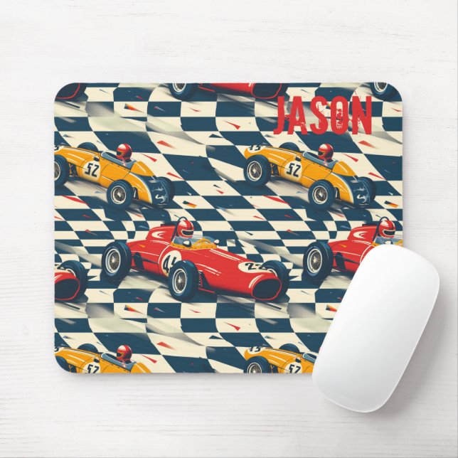 Personalized Race Car Mouse Pad Mousepad  (With Mouse)