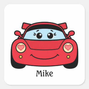 Personalized Race Car Valentine Sticker