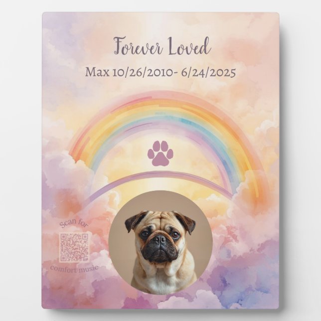 Personalized Rainbow Bridge Dog Memorial Plaque (Front)