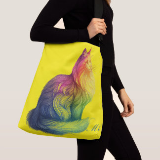 Personalized Rainbow Cat Monogram Crossbody Bag
