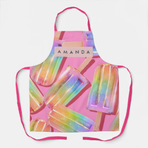 Personalized Rainbow Glitter Popsicle Dreamt Apron