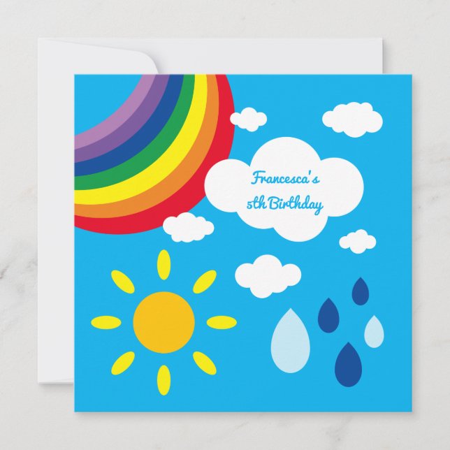 Personalized Rainbow Kid's Birthday Invitation (Front)