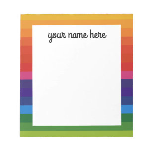 Personalized Rainbow Notepad