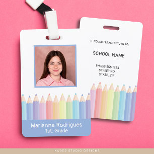Personalized Rainbow Pencils Teacher ID Badge