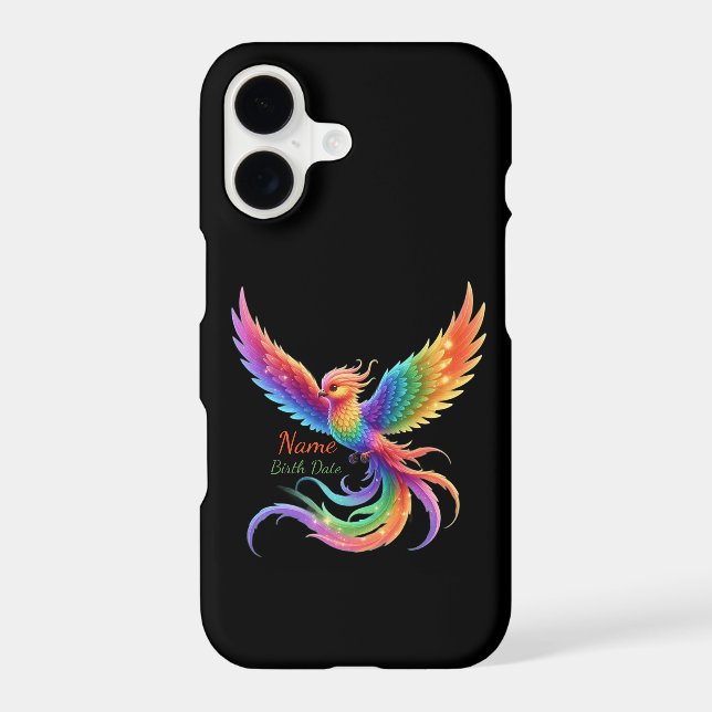 Personalized Rainbow Phoenix Name Birthdate Gift (Back)