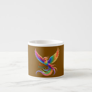 Personalized Rainbow Phoenix Name Birthdate Gift Espresso Cup