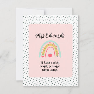 Personalized Rainbow Teacher Thank You Card