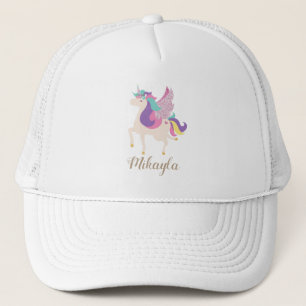 Personalized Rainbow Unicorn Simple Cute Trucker Hat