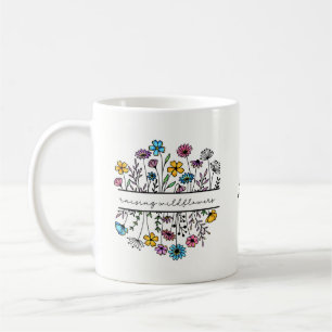 Personalized Raising Wildflowers Floral Mom/Mother Coffee Mug