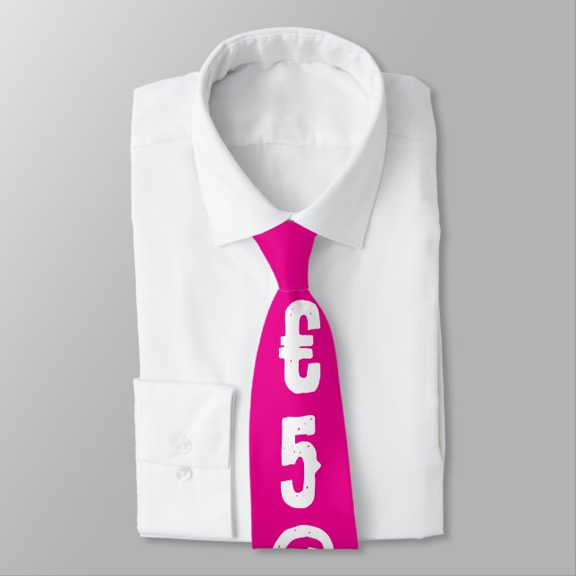 Personalized Random letters Pinky White chic Tie (Tied)