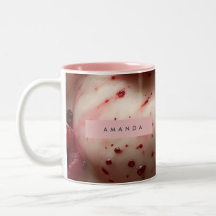 Personalized Raspberry Swirl Gelato Design Two-Tone Coffee Mug