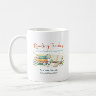 Personalized Reading Teacher Gift Coffee Mug