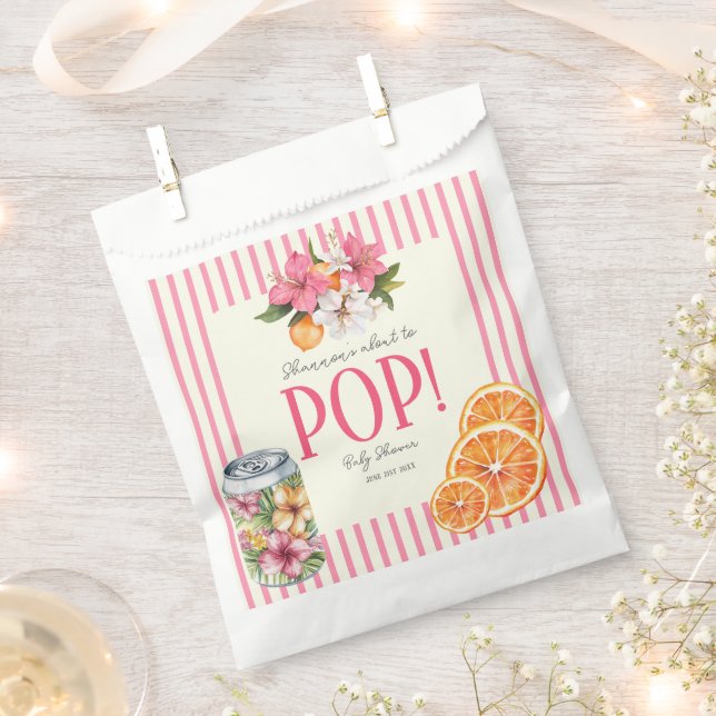 personalized Ready to Pop Tropical Floral Citrus  Favour Bag (Clipped)