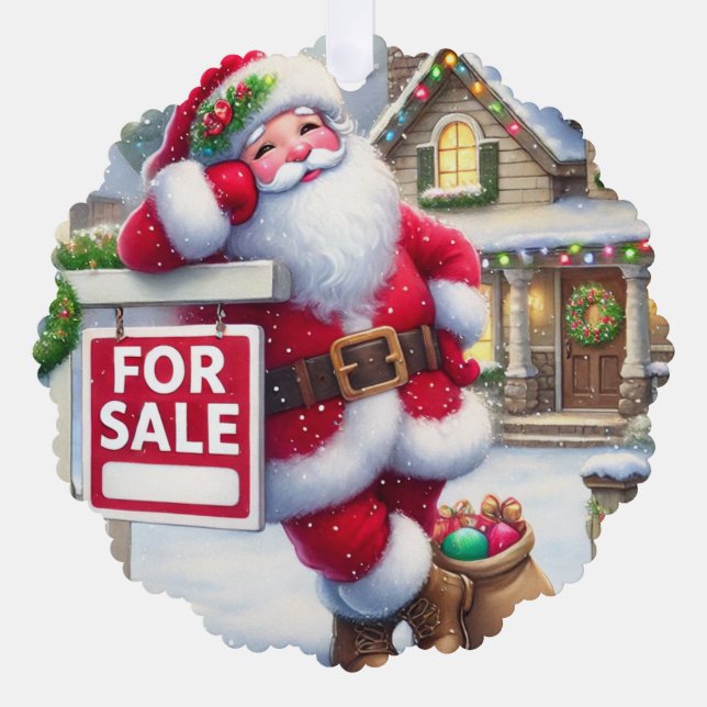 Personalized Real Estate Agent Santa Business Card (Front)