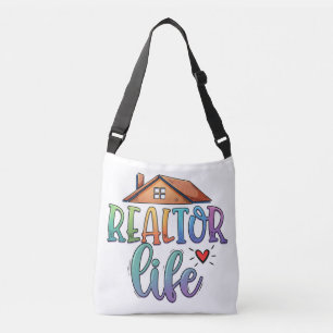 Personalized Realtor Life Real Estate Business Crossbody Bag
