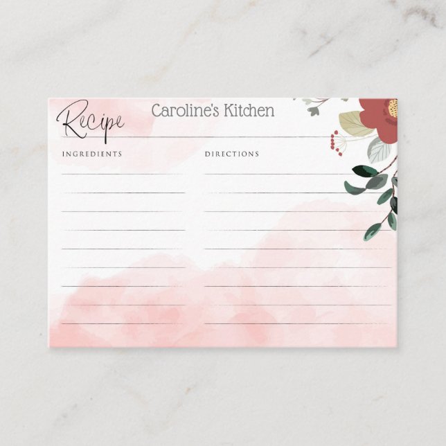 Personalized Recipe Card for Bridal Shower (Front)