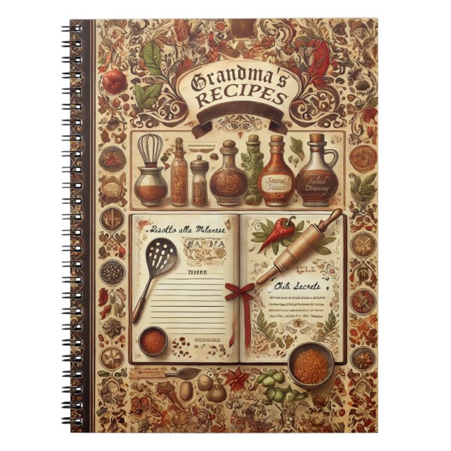 Personalized Recipe Spiral Notebook  (Front)