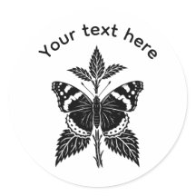 Personalized Red Admiral Butterfly Nature Sticker