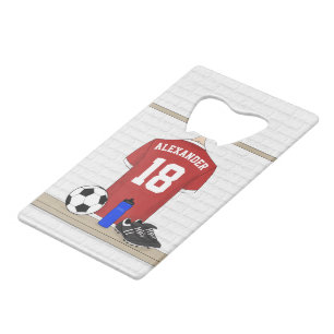 Personalized Red and White Football Soccer Jersey