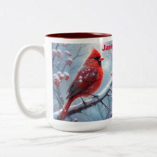 Personalized Red Cardinal Coffee Cup, Cardinal Cup