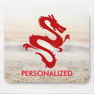 Personalized Red Dragon Mouse Pad