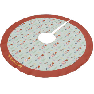 Personalized Red Green Nutcracker Ballet Music Brushed Polyester Tree Skirt