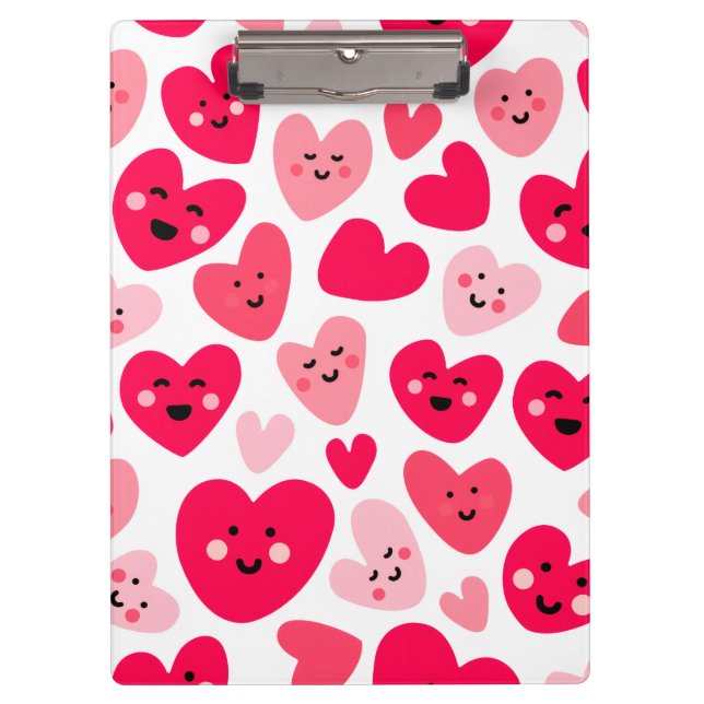 Personalized Red Heart Happy Valentine’s Day Lover Clipboard (Front)