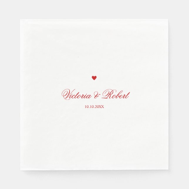Personalized Red Heart Napkin (Front)