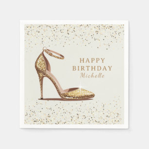 Personalized Red High Heels Birthday Party Napkin