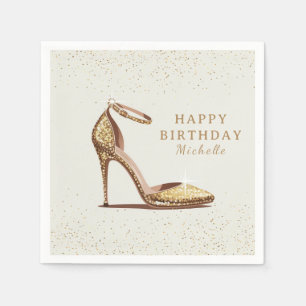 Personalized Red High Heels Birthday Party Napkin