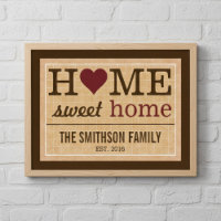 Personalized Red Home Sweet Home Family Welcome
