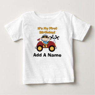 Personalized Red Race Car 1st Birthday Tshirt