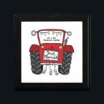 Personalized Red Tractor Country Wedding Gift Box<br><div class="desc">A tractor country farm wedding gift which can be personalized.
If you would like to change the size or font please click on the edit button to customize further.
The bunting in the tractor is in a subtle cream and white.</div>