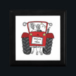 Personalized Red Tractor Country Wedding Gift Gift Box<br><div class="desc">A tractor country farm wedding gift which can be personalized with both the couple's names.
If you would like to change the size or font of the names please click on the edit button to customize further.
The bunting in the tractor is in a subtle cream and white.</div>