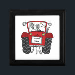 Personalized Red Tractor Country Wedding Gift Gift Box<br><div class="desc">A tractor country farm wedding gift which can be personalized with both the couple's names.
If you would like to change the size or font of the names please click on the edit button to customize further.
The bunting in the tractor is in a subtle cream and white.</div>