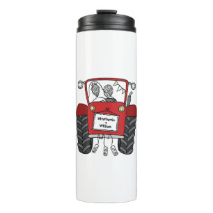 Personalized Red Tractor Country Wedding Gift Thermal Tumbler