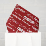 Personalized Red Typography Name Collage Christmas Tissue Paper<br><div class="desc">Festive red Christmas name collage tissue paper decorated in nine different fonts spelling your name in white. Cute custom kids gift wrap with fun typography in white.</div>