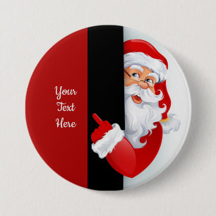 Personalized Red & White Santa 7.5 Cm Round Badge