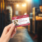 Personalized Red White Service Dog Photo ID Badge