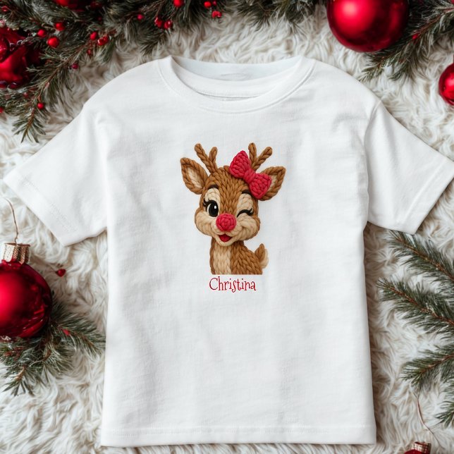 Personalized Reindeer Christmas Youth Shirt (Creator Uploaded)