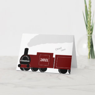 Personalized Retirement steam railway train Card