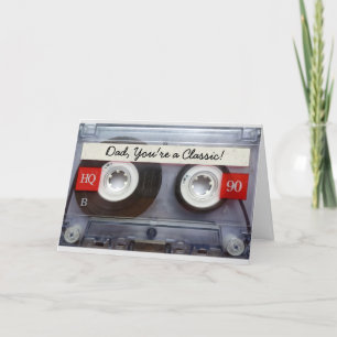Personalized Retro 1980s Cassette Tape Fathers Day Card