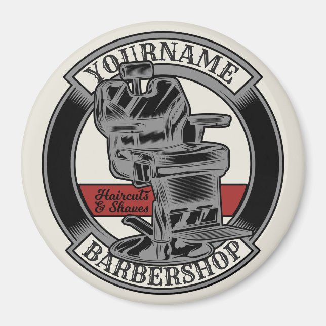 Personalized Retro BarberShop Barber Chair Salon  Magnet (Front)