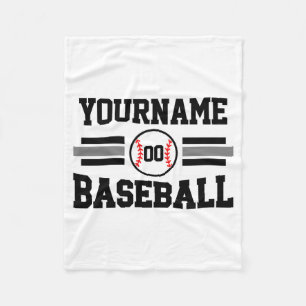 Personalized Retro Baseball Player Name Team T Shi Fleece Blanket