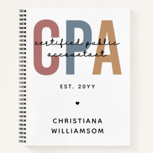 Personalized Retro CPA Certified Public Accountant Notebook